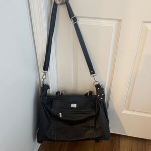 Italian Leather Chic Black Travel Bag